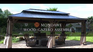 Mondawe outdoor gazebo  how to build a 12 x 20 ft wood gazebo 202308 New Series [upl. by Bonne]