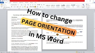 How to make one page landscape in Word Portrait amp Landscape in same Word  Page Orientation [upl. by Eliason196]