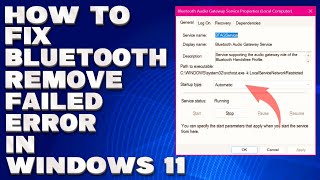 How To Fix Bluetooth Remove Failed Error in Windows 1011 Solution [upl. by Dimmick]