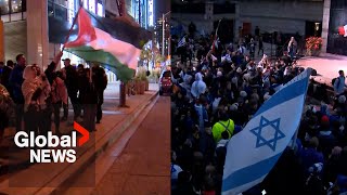 ProIsraeli Palestinian groups protest across Canada after historic Hamas attacks [upl. by Gunas]