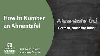 How to Number an Ahnentafel [upl. by Eben249]