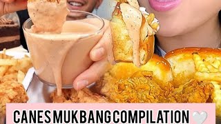 mukbangers eating raising canes asmr compilation delicious asmrmubangeating food [upl. by Hyps262]