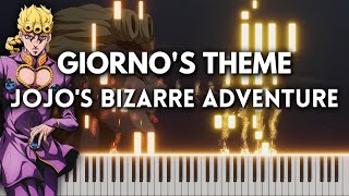 Giornos Theme  Piano Tutorial  Cover JoJos Bizarre Adventure FREE MIDI [upl. by Nwavahs211]