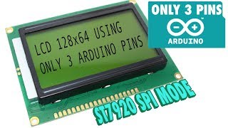 LCD128x64 using only 3 Arduino pins [upl. by Smaoht]