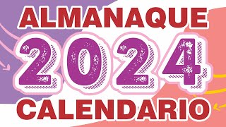 Almanaque 2024 Calendario 2024 Archivo Editable Descargá el calendario 2024 Gratis [upl. by Ssur435]