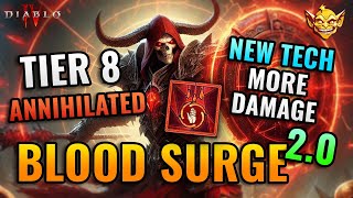 God Mode Strongest Blood Surge Necromancer Diablo 4 Season 5 Build Guide [upl. by Arikihs]