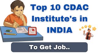 TOP 10 CDAC INSTITUTES WITH RANK IN INDIA  Top cdac institues and rank cdac [upl. by Uuge270]