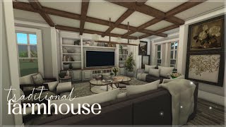 Bloxburg  Traditional TwoStory Realistic Summer Farmhouse  House Build [upl. by Karyn]