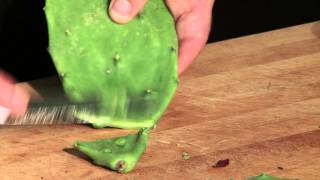 How To Clean A Nopales Cactus Paddle Prickly Pears [upl. by Starlin]