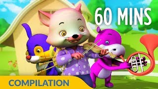 Hey Diddle Diddle  Cat Song amp Rhymes  3D Nursery Rhymes for Kids  Hippy Hoppy Show I 60 Mins [upl. by Aneev680]