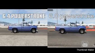 64 powerstroke sound vs 60 powerstroke sound beamng drive injoy [upl. by Homerus]