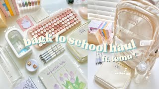 aesthetic back to school haul ft temu 🌷 backpack cute stationery miffy keyboard and more [upl. by Eizus553]