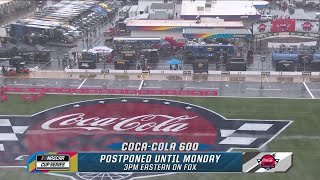 CocaCola 600 postponed until 3 pm ET Monday on FOX [upl. by Aivizt]