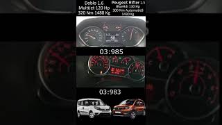 0100 2023 Peugeot Rifer 15 BlueHdi 130 Hp Vs Fiat Doblo 16 MultiJet 120 Hp Hız Testi acceleration [upl. by Riccio]