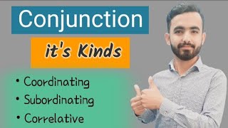 Conjunction  Types of Conjunction  Coordinating  Subordinating  Correlative  UrduHindi [upl. by Asimaj]