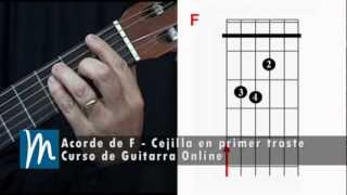 Acorde de F  La cejilla en la guitarra [upl. by Olegna]