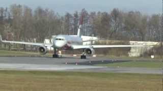 TU204 Red Wings takes off at Pardubice airport before a crash at MoscowVnukovo [upl. by Nerita]