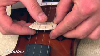 Palatino Violin Installing the Bridge [upl. by Boone]