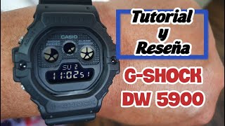 G Shock DW 5900B Reseña completa y tutorial de sus funciones [upl. by Nanreit]