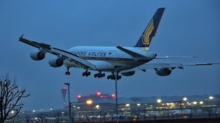 StormGerrit AT LONDON HEATHROW  GO AROUNDS AND WOBBLY LANDINGS  271223 [upl. by Emlin]