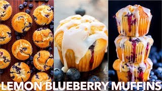 Easy Blueberry Muffins Recipe With Lemon Glaze [upl. by Nitnilc]