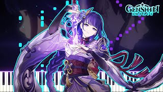 Raiden Shogun Judgment of Euthymia  Character Demo PV  Piano Cover Synthesia【Genshin Impact】 [upl. by Aicenaj590]