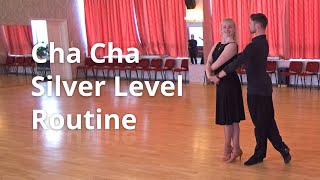 Cha Cha Basic Silver Level Choreography  Open Hip Twist Reverse Top to Spiral [upl. by Tyrus]