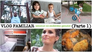 VLOG FAMILIAR Parte 1 semana 12 embarazo gemelar  Ejercicios reflexiones y habitaciones triples [upl. by Anawyt]