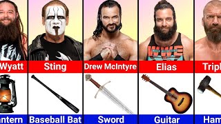 WWE Wrestlers Their Iconic Weapons [upl. by Prevot427]