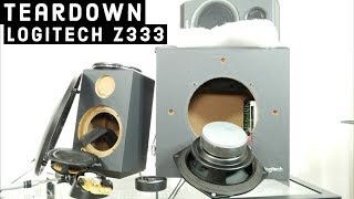 Look inside Logitech Z333 multimedia Speakers  Fake tweeters [upl. by Frierson]