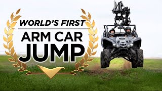 Worlds First Arm Car JUMP  MotoCrane RADICAL [upl. by Marela]