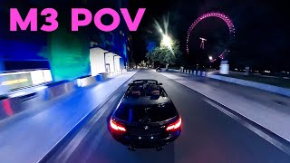 LOUD E92 M3 TERRORISES Central LONDON  POV amp 360 Drive and Drifts • Eisenmann V8 Sound [upl. by Neelhtac]