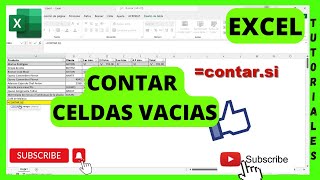 ✅ Como contar celdas vacias en Excel  ✅funcion contarsi [upl. by Tiphani]