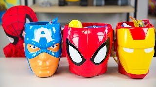 HUGE Spiderman Surprise Toys Bucket Captain America Iron Man Surprise Eggs Boy Toys Kinder Playtime [upl. by Eeramit]