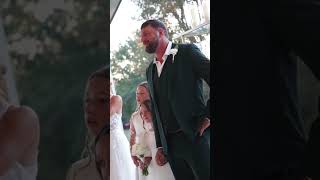 Father and daughters reaction when they saw the bride walking down the aisle [upl. by Notsej]