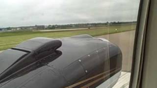 G58 Baron takeoff from Beech Field [upl. by Nosduj]