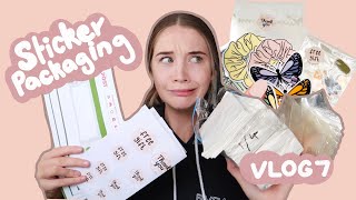 figuring out sticker packaging VLOG 7  packing etsy and shopify sticker orders  TIJN EYEWEAR [upl. by Anuhsal188]