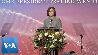 Taiwan President Tsai IngWen Begins US Stopover  VOANews [upl. by Mae136]