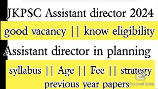 JKPSC new posts  Assistant director in planning  big opportunity Syllabus previous papers [upl. by Arondel]