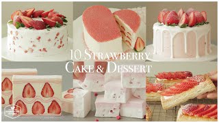 10가지🍓딸기 케이크amp디저트 모음zip  10 Strawberry CakeampDessert Recipe  홈베이킹 영상 모음 Baking Video  Cooking tree [upl. by Llekim34]