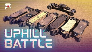 AllTerrain Electric Skateboards Uphill Comparison [upl. by Eenhpad747]