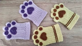 Şirinmi şirin 🐾 pati eldiven modeli yapılışı 🐾 Crochet 🐾 knitting [upl. by Sugirdor]