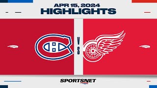 NHL Highlights  Canadiens vs Red Wings  April 15 2024 [upl. by Mihcaoj]