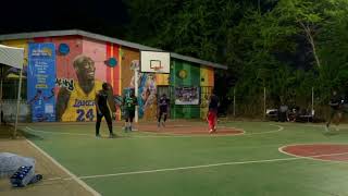 A group of people playing basketball in a park at night [upl. by Griffith]