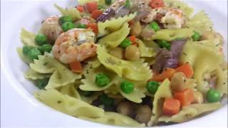 Garbanzos Shrimp and Pasta  Chickpeas Recipe  Garbanzo Beans Recipe [upl. by Nebe168]