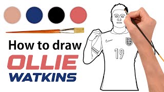 Ollie Watkins Drawing  England Soccer Player [upl. by Arahat311]