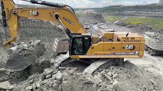 Caterpillar 395 Excavator Loading Trucks With Two Passes  Sotiriadis Mining Works  4k [upl. by Bertsche442]