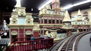 Huge O Gauge train layout ride Alan Arnolds Twin Lakes Central Elevated Line [upl. by Neirad]