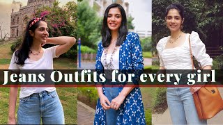 Jeans Outfits for EVERY BODYTYPE Casual Looks for College 📚 or Weekends 💃🏽🐒 [upl. by Cornelius947]