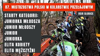 Starty wszystkich kategorii  SKRÓT  87 Mistrzostwa Polski w kolarstwie przełajowym 2024 Słubice [upl. by Neehs370]